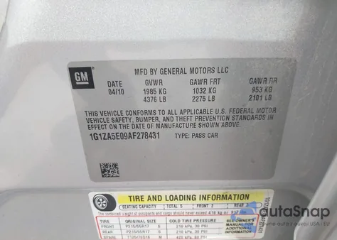 2010 Chevrolet Malibu Ls from USA, damaged, VIN 1G1ZA5E09AF278431